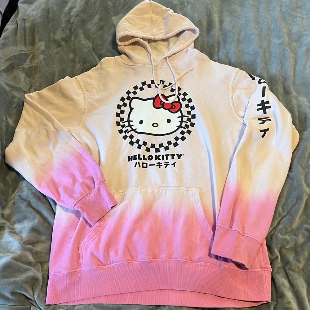 CUTE Hello Kitty Pink Ombre Sweatshirt Hoodie XL